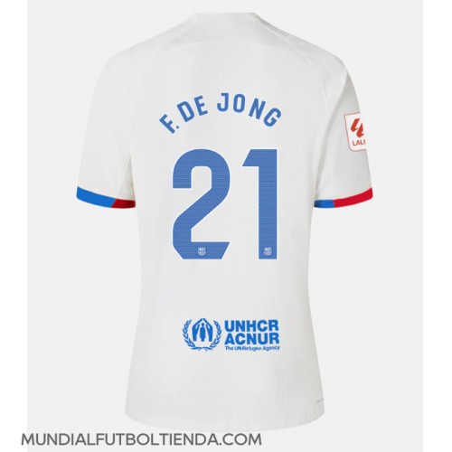 Camiseta Barcelona Frenkie de Jong #21 Segunda Equipación Replica 2023-24 mangas cortas